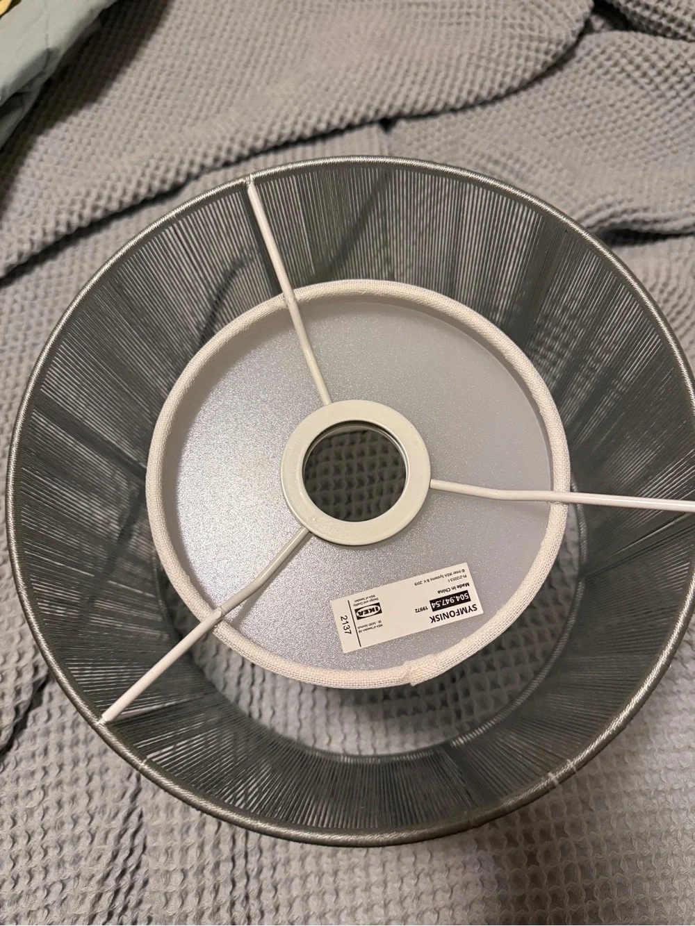 IKEA Gray Ribbed Lamp Shade